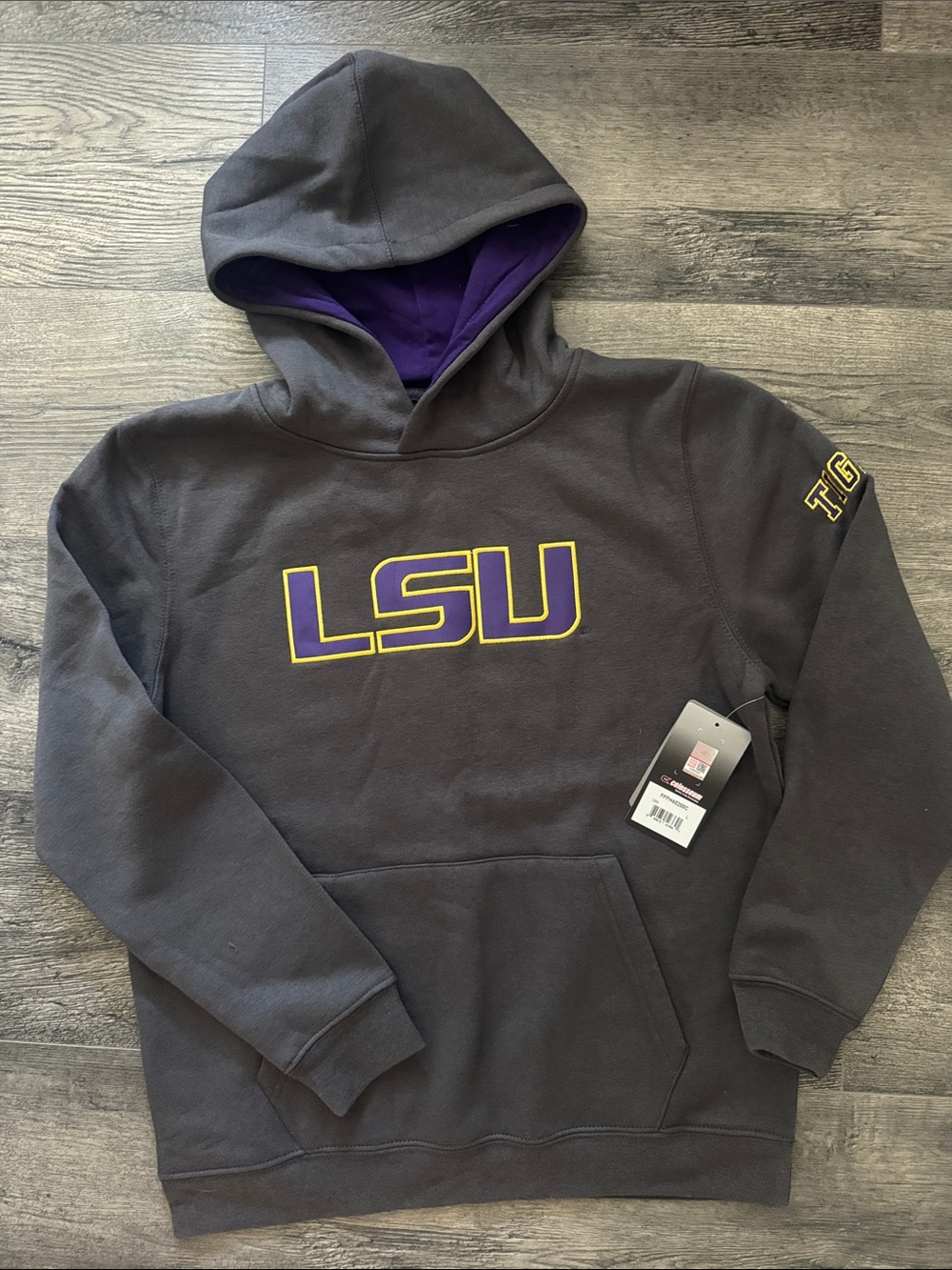 Youth LSU Gray Hoodie Size Large